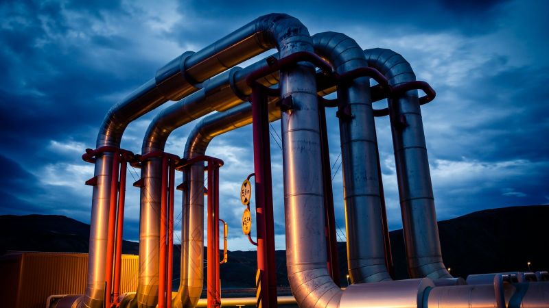 Das Bild zeigt eine Rohrleitung für geothermale Energie.