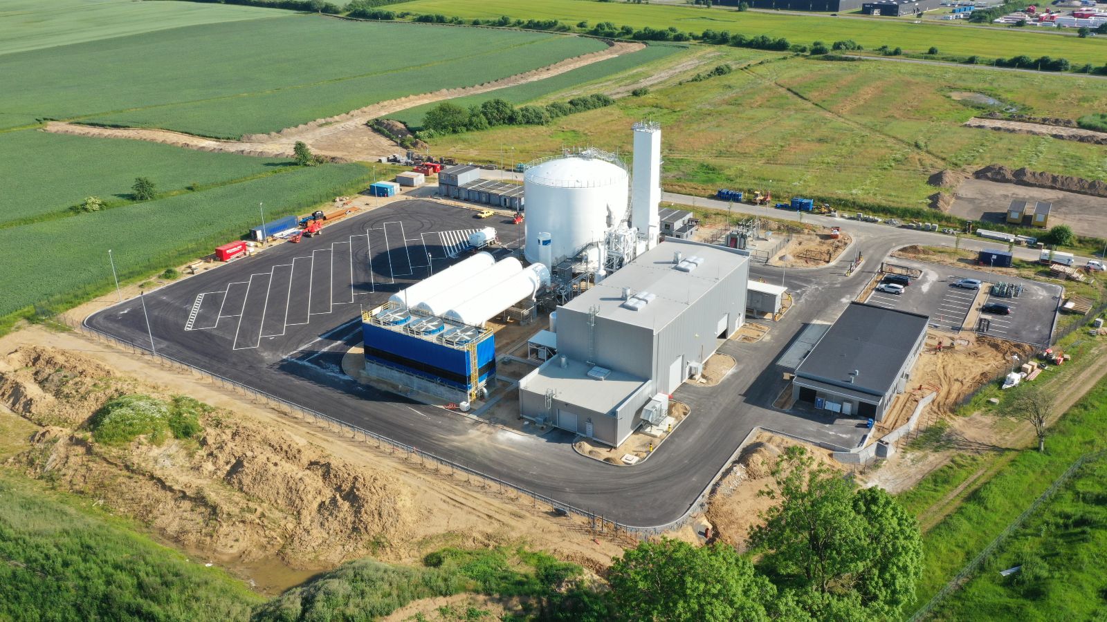 Erste kommerziell genutzte Luftzerlegungsanlage in Vejle. Das Foto zeigt die erste kommerziell genutzte Luftzerlegungsanlage in Dänemark.