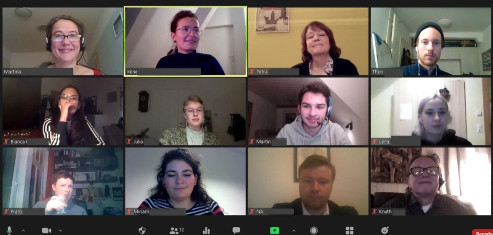 Screenshot: Ariadne Das Foto zeigt einen Screenshot der Diskussionen in Fokusgruppen bei Ariadne.